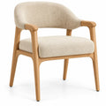 Silla con respaldo de contorno redondeado, beige y marrón